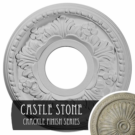 Ekena Millwork Helene Ceiling Medallion (Canopies up to 5 1/4"), 11 7/8"OD x 3 5/8"ID x 7/8"P, Castle Stone Crackle CM11HECSC